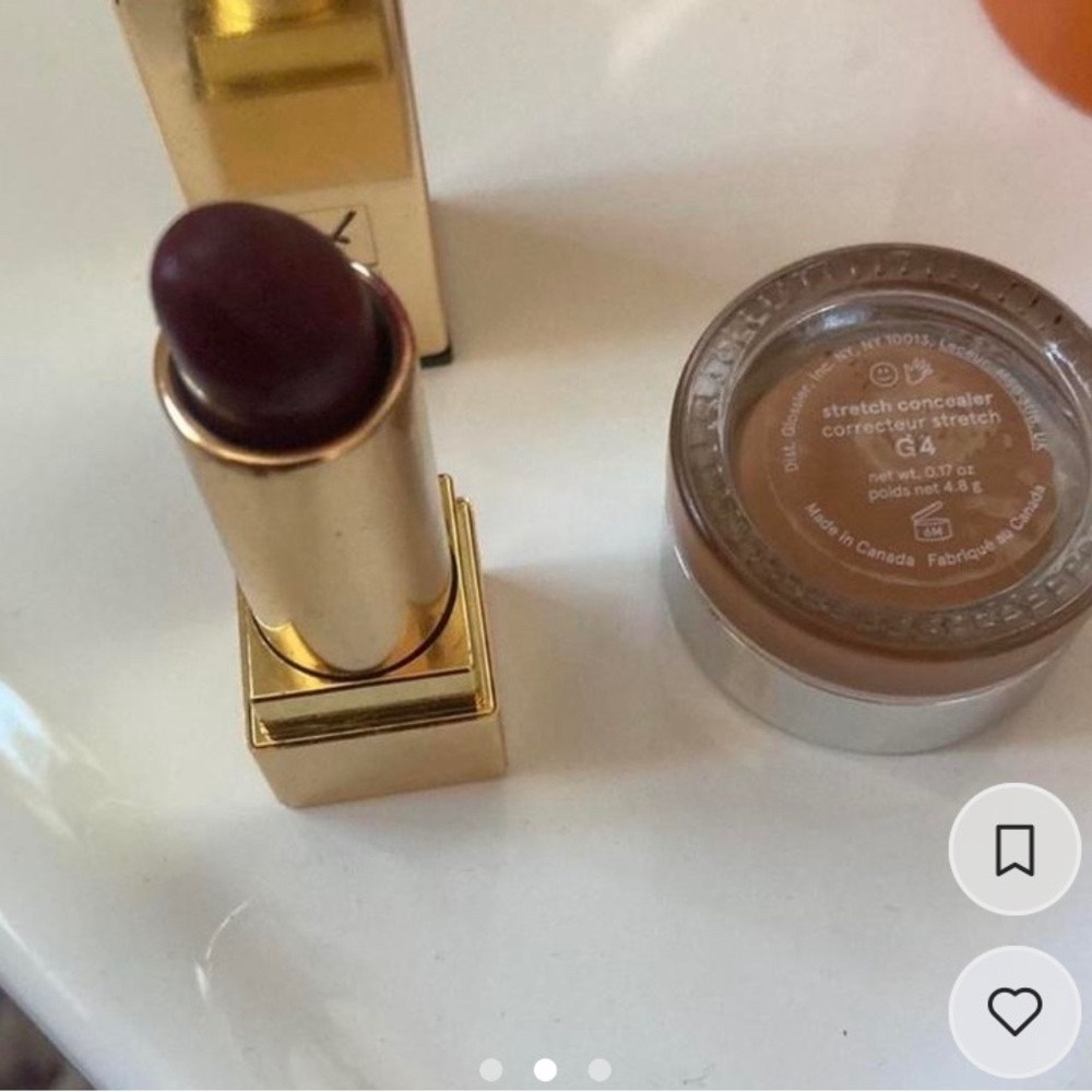Glossier stretch concealer and ysl lipstick